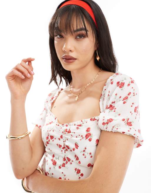 Hollister - Hvid midikjole med blomstermønster, 3 af 4