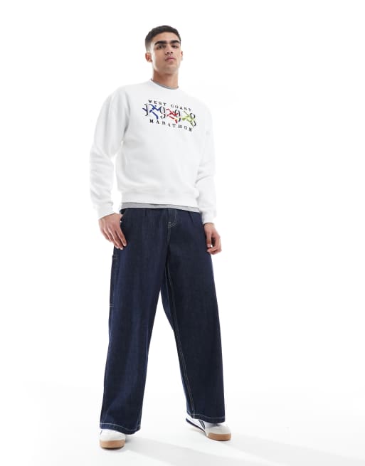 Hollister - Hvid sweatshirt med rund hals og grafisk print, 4 af 4