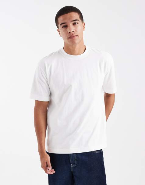 Hollister - Hvid T-shirt med rund hals og korte ærmer i firkantet pasform - view 1