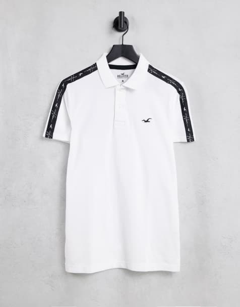 Hollister icon and sleeve tape logo polo in white - view 1