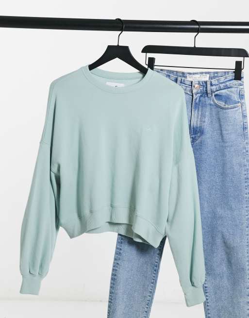 Hollister Icon crew neck sweatshirt in mint