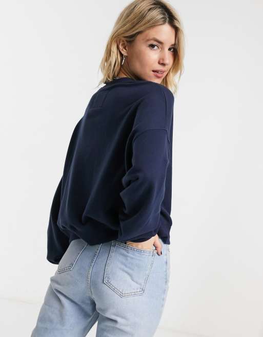 Hollister icon crewneck sweatshirt in navy
