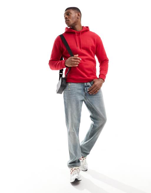 Hollister – Icon – Kapuzenpullover in Rot mit Logo