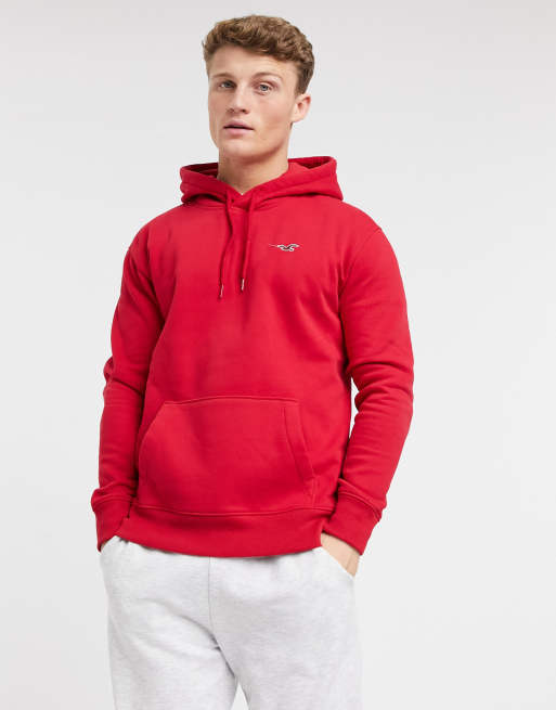 Hollister Icon Kapuzenpullover in Rot mit Logo