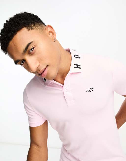 Hollister pink polo shirt deals