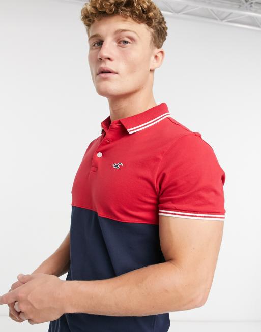 Hollister red polo shirt shop