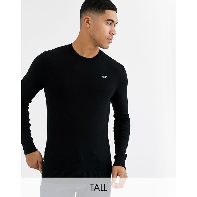 Hollister icon logo long sleeve top in black