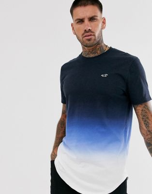 Hollister icon logo curved hem ombre 