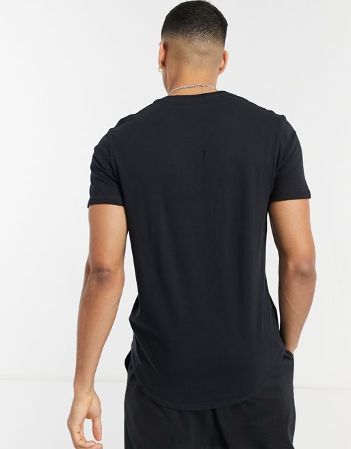 Hollister Curved Hem T-Shirt Black – CheapUndies