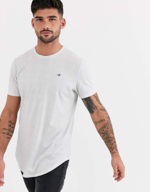 ASOS Short Sleeve Hoodie With Curved Hem in Pink for Men