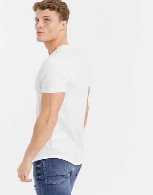 Hollister Curved Hem Icon Logo T-shirt in White for Men