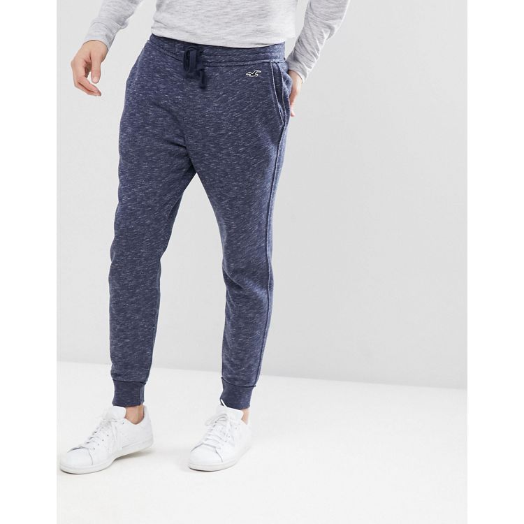 Hollister Icon Logo Fleece Cuffed Jogger in Navy Printed Texture