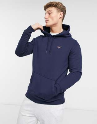 Hollister icon logo hoodie in navy