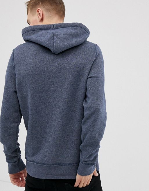 Hollister sleeve logo hoodie in light blue, ASOS