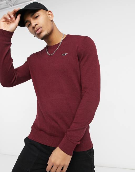 Hollister burgundy jumper online