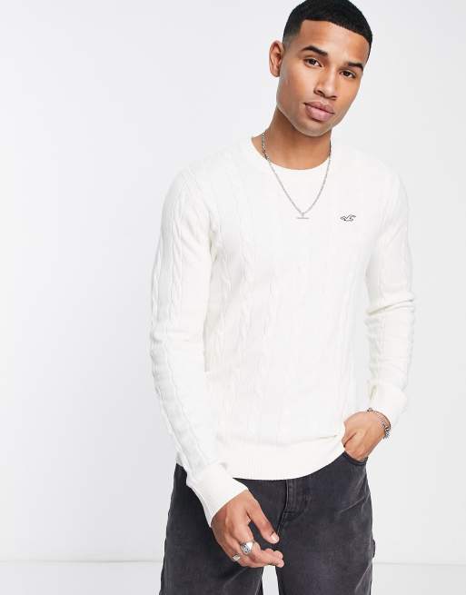 Hollister cable crewneck sweater deals