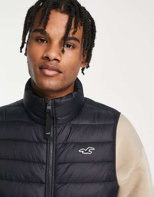 Hollister Icon Logo Puffer Jacket In Black for Men