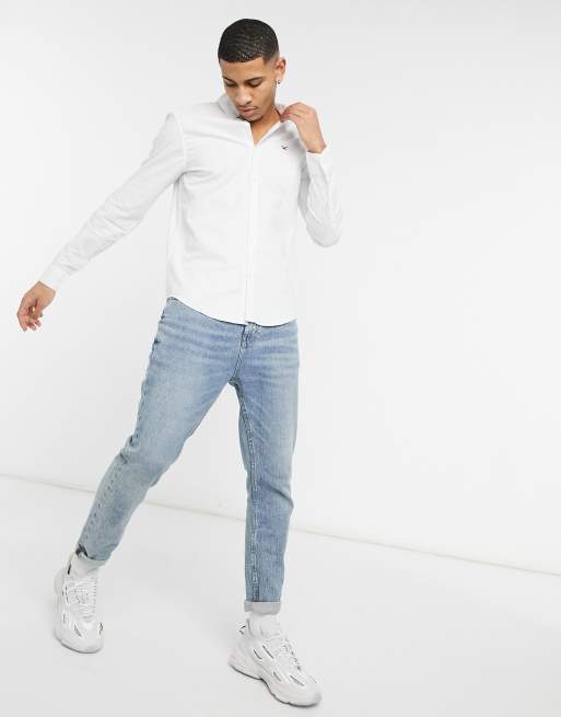 Hollister white button down shirt outlet