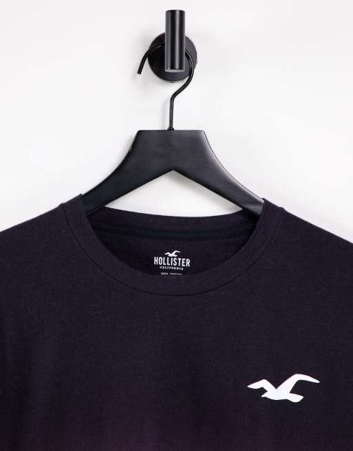 Hollister logo ombre long sleeve top in black/blue/pink