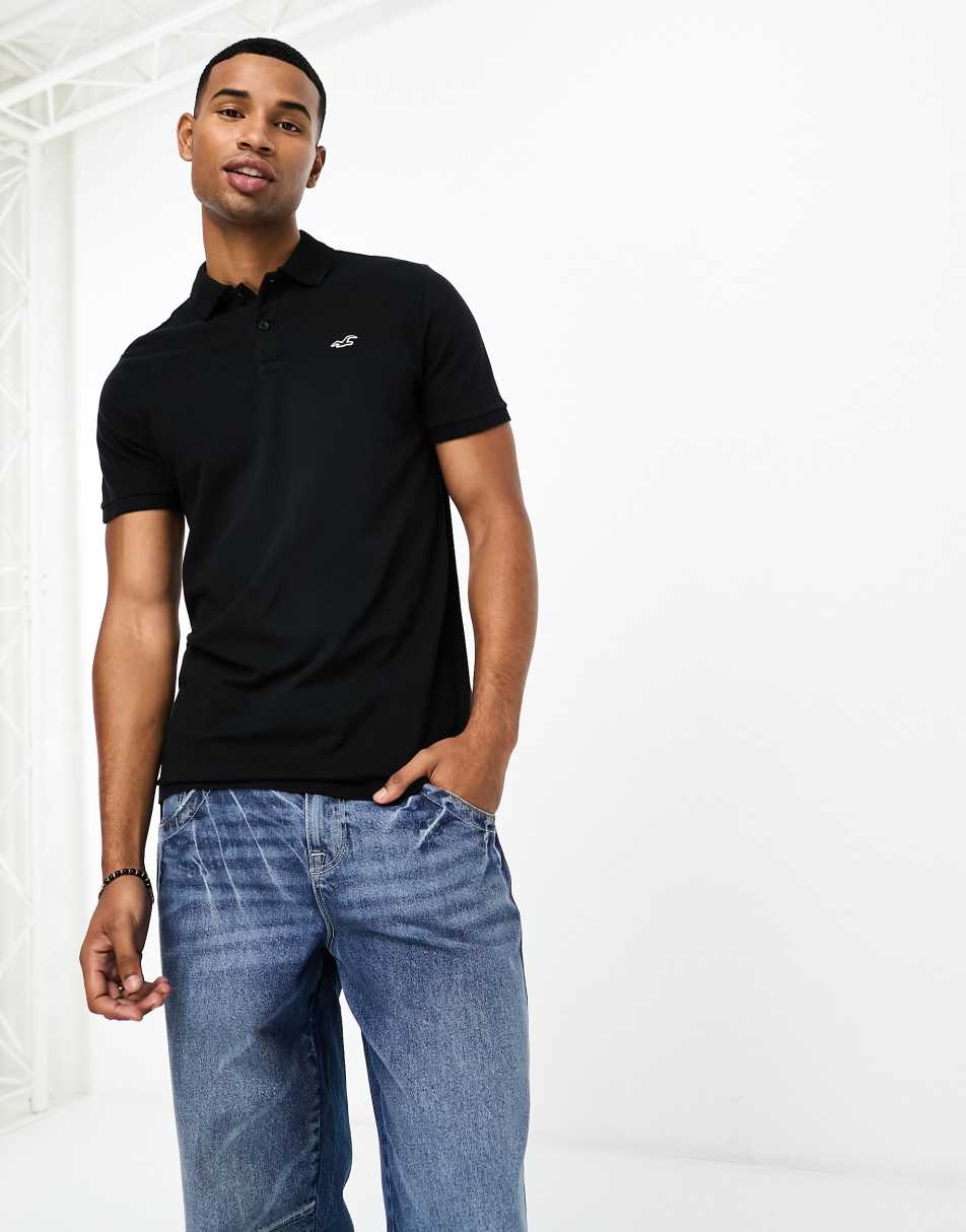 Hollister black polo hot sale