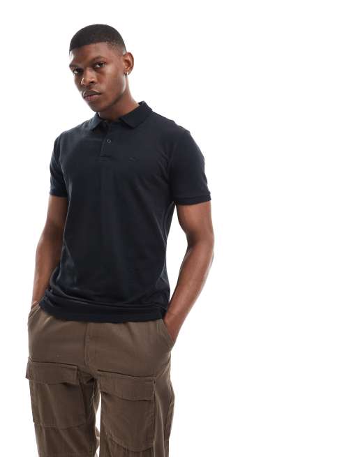 Hollister icon logo pique polo in black ASOS