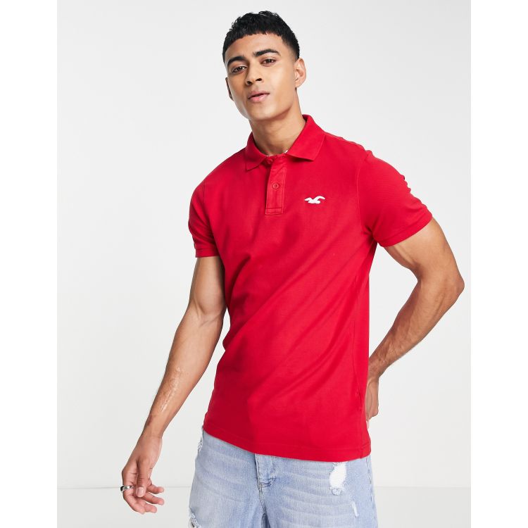 Hollister red polo shirt hotsell