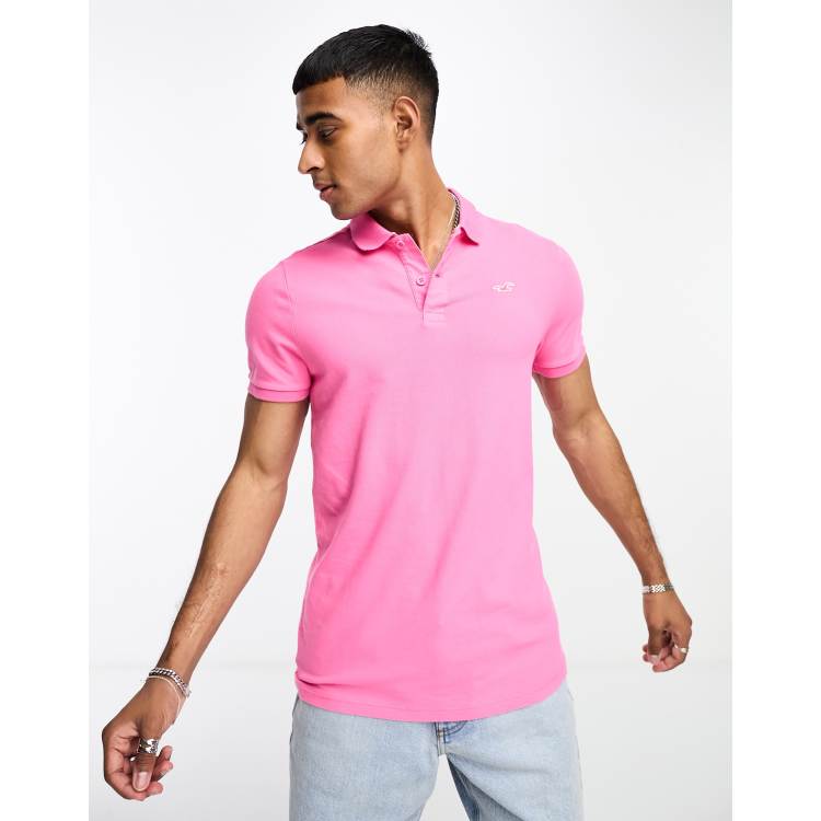 Hollister pink polo shirt cheap