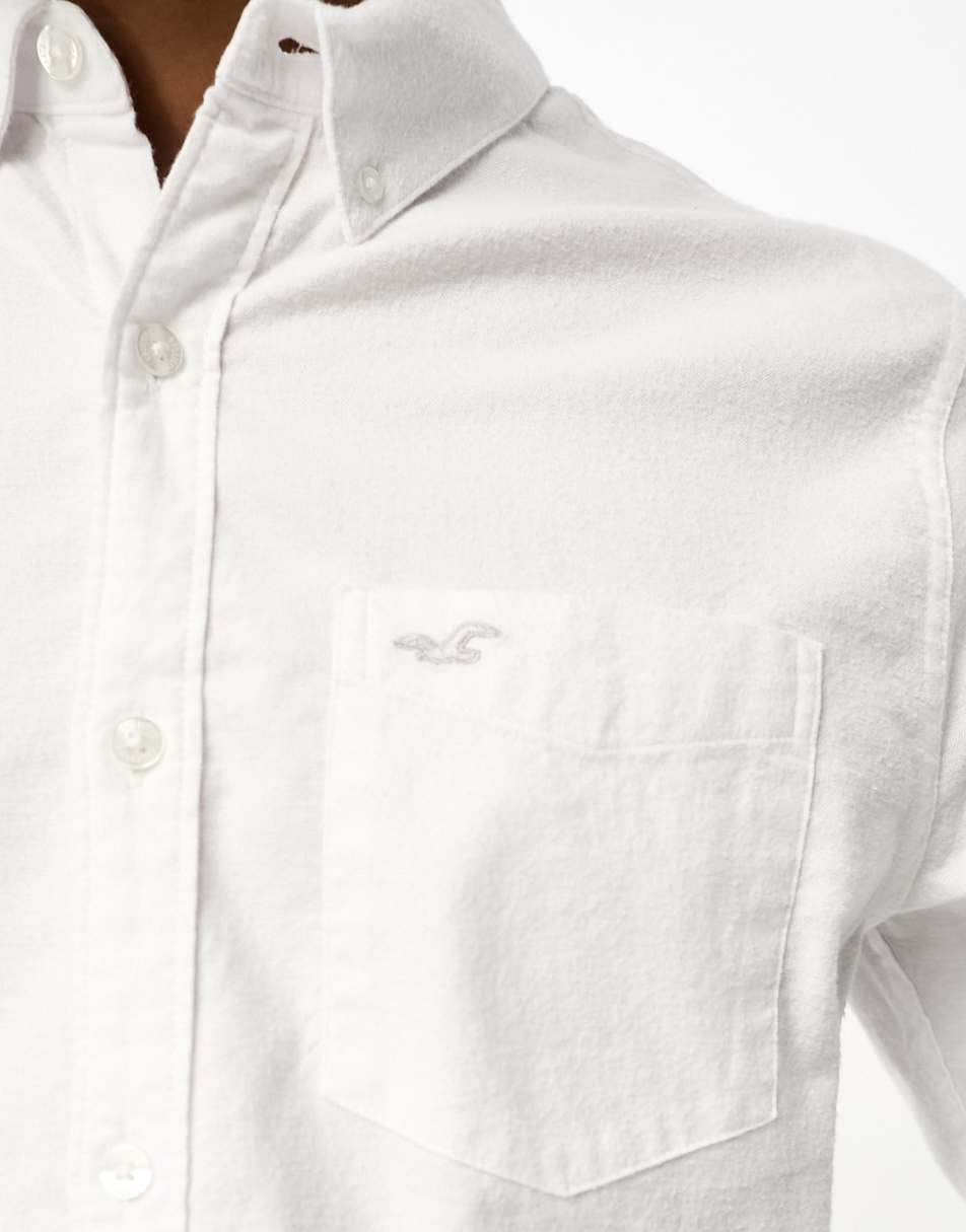 Hollister white collar shirt outlet