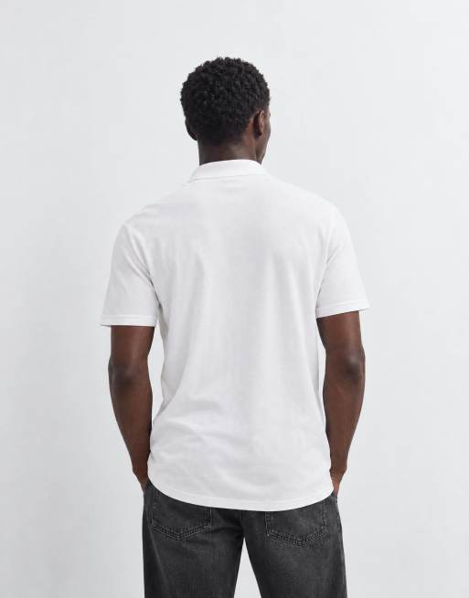 Hollister icon logo polo slim fit bianca, 8 di 10