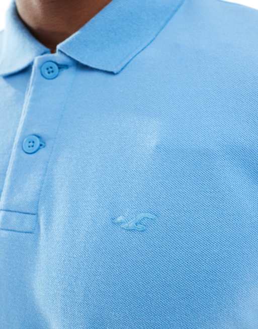 Hollister icon logo polo top in blue, 3 of 4