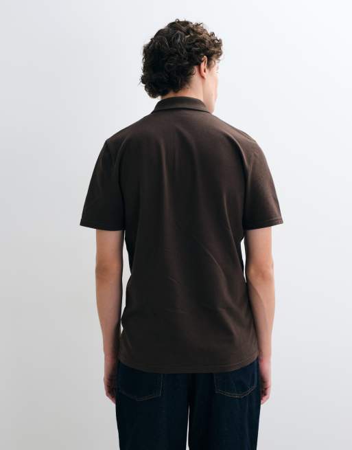 Hollister Icon Logo Polohemd im Slim Fit in Braun, 5 von 5