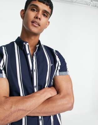 Hollister Short-Sleeve Striped Button-Through Shirt