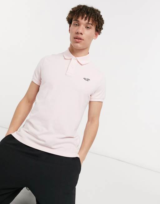 Hollister pink 2025 polo shirt