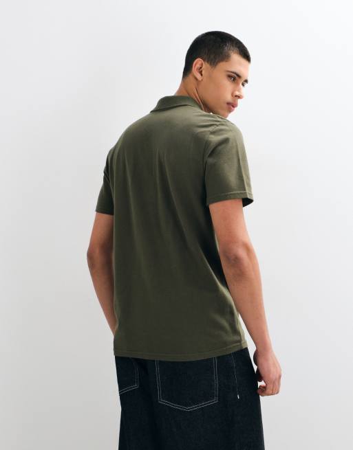 Hollister icon logo slim fit polo i khaki, 5 af 5
