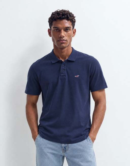 Hollister Icon-Logo Slim-Fit-Polo in Marineblau, 8 von 9