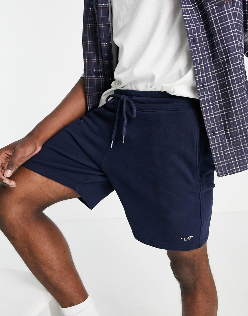 Hollister icon logo sweat shorts in navy