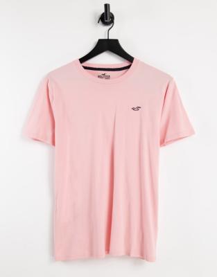 Hollister icon logo t shirt in blossom pink