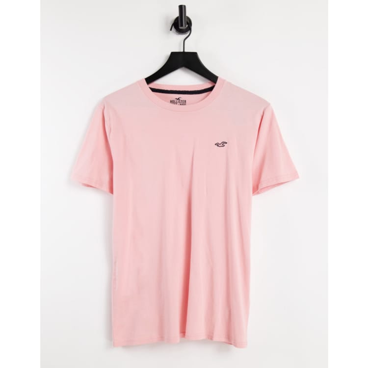 Pink hollister shirt guys best sale