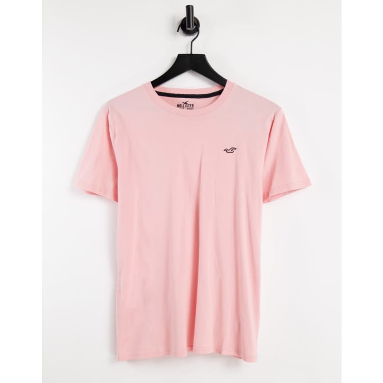 HOLLISTER CALIFORNIA 100% Cotton Men's Size S Small PINK T-SHIRT Logo