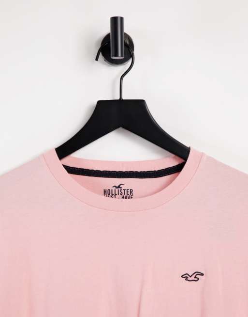 HOLLISTER CALIFORNIA 100% Cotton Men's Size S Small PINK T-SHIRT Logo