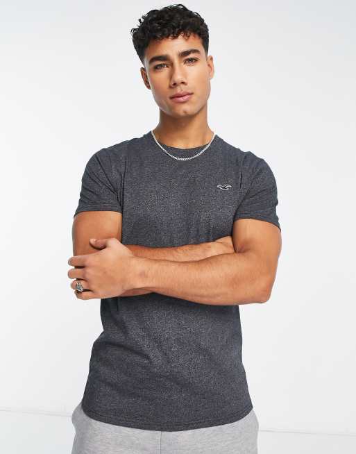 Hollister icon logo t-shirt in charcoal heather