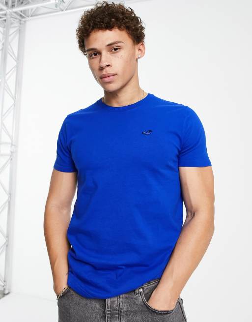 Hollister icon logo t shirt in cobalt blue