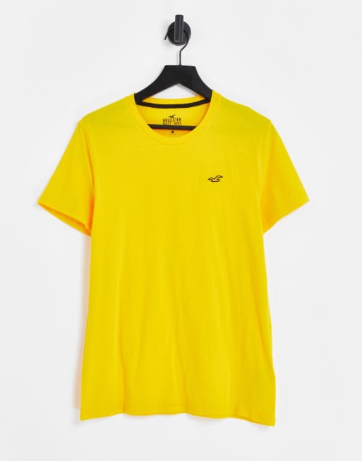 Hollister icon logo t shirt in gold yellow ASOS