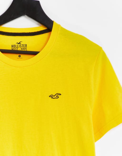 Hollister icon logo T shirt in gold yellow ASOS
