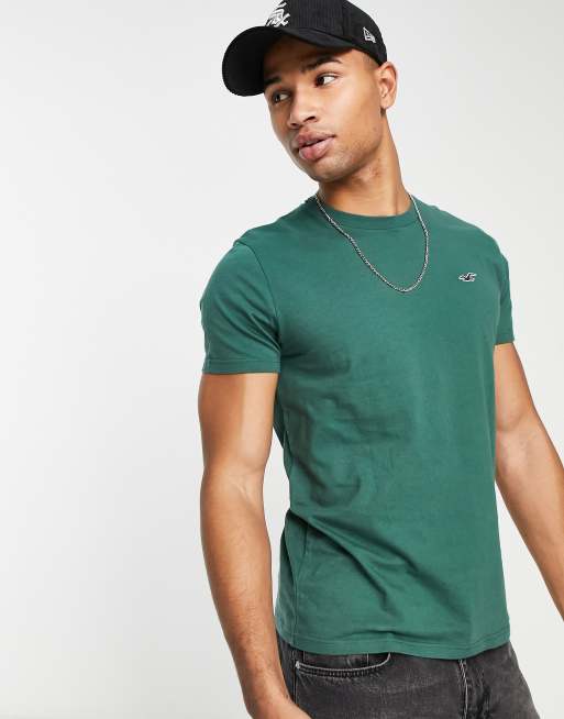 Hollister icon logo t shirt in green ASOS