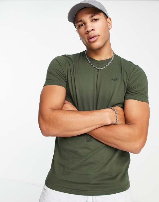 Hollister icon logo t-shirt in olive