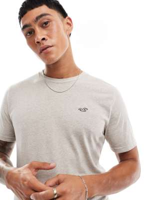 Hollister Hollister icon logo t-shirt in tan marl-Brown