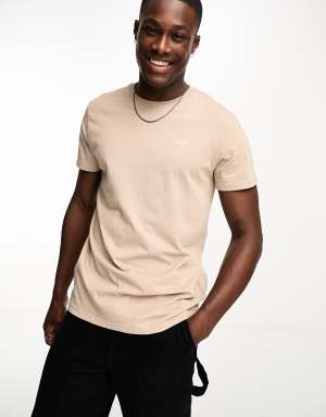 Hollister icon logo t-shirt in tan