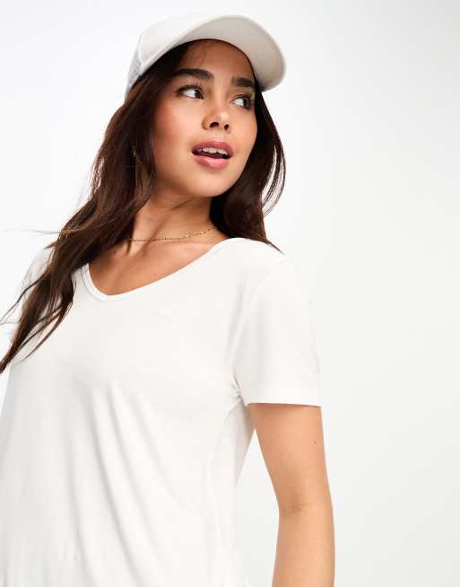 Hollister Logo V-neck T-shirt in White