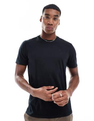 icon motif detail fitted t-shirt in teal-Black